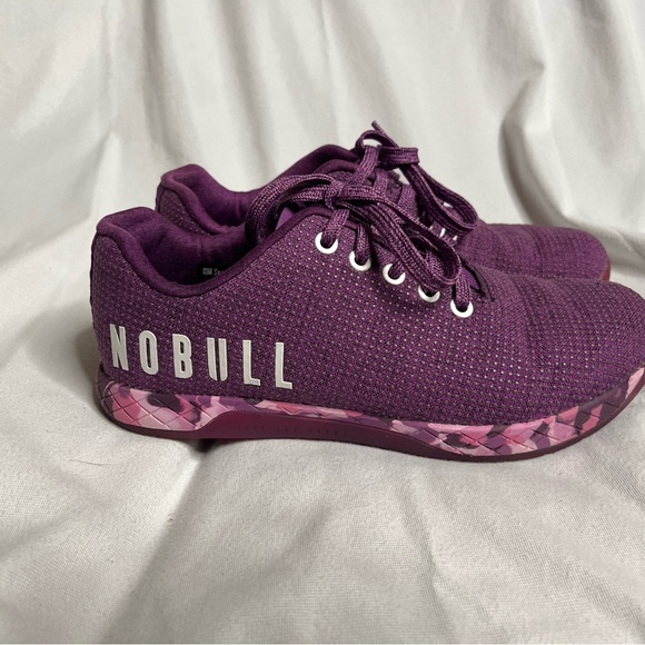 NOBULL purple and pink camo super fabric trainer shoes Sz 6.5M 8WM - Picture 3 of 10
